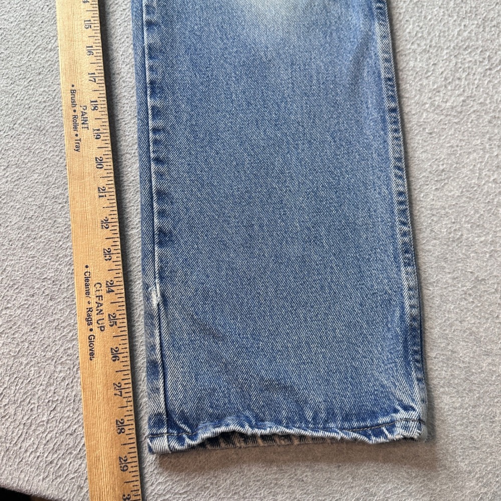 Wrangler Jeans Mens 34x30 Blue Regular Fit Straight Leg Distressed Denim 96501DS - Picture 10 of 11